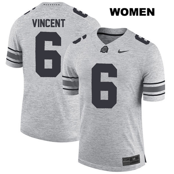 Ohio State Buckeyes Women's Taron Vincent #6 Gray Authentic Nike College NCAA Stitched Football Jersey XW19C58CG